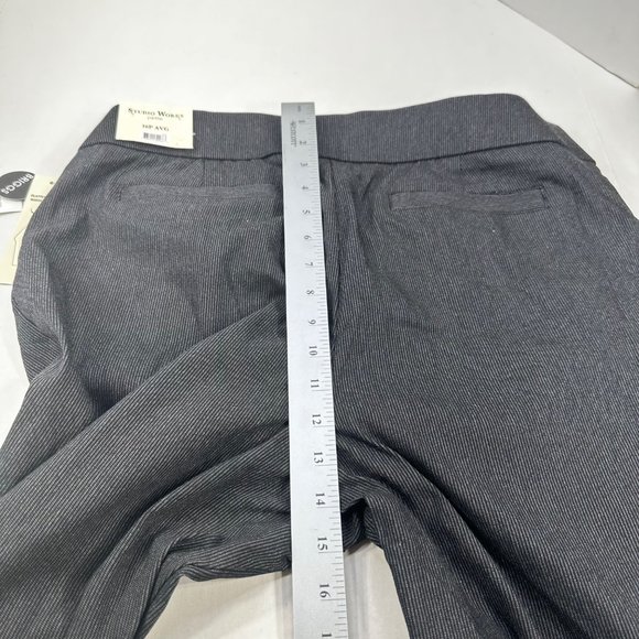 Studio Works Women's Size 16 Petite Briggs Pant Slimming Striped Black Charcoal - Picture 13 of 16
